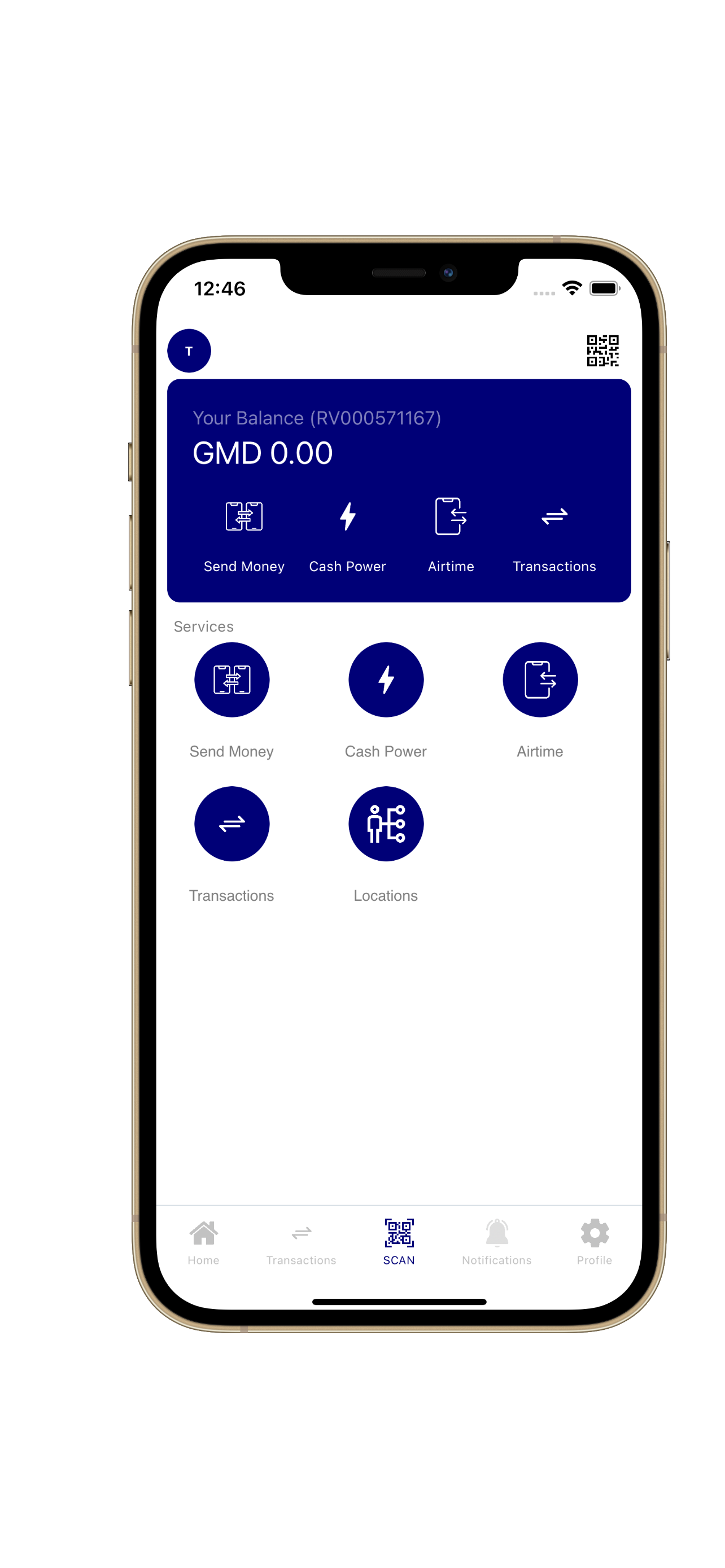Select 'Send Money' from the home screen